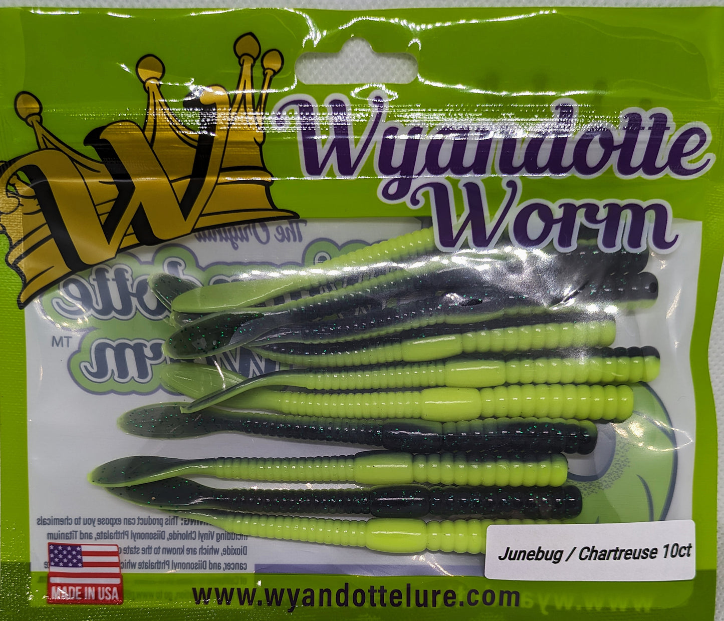 Wyandotte Worm - Junebug / Chartreuse