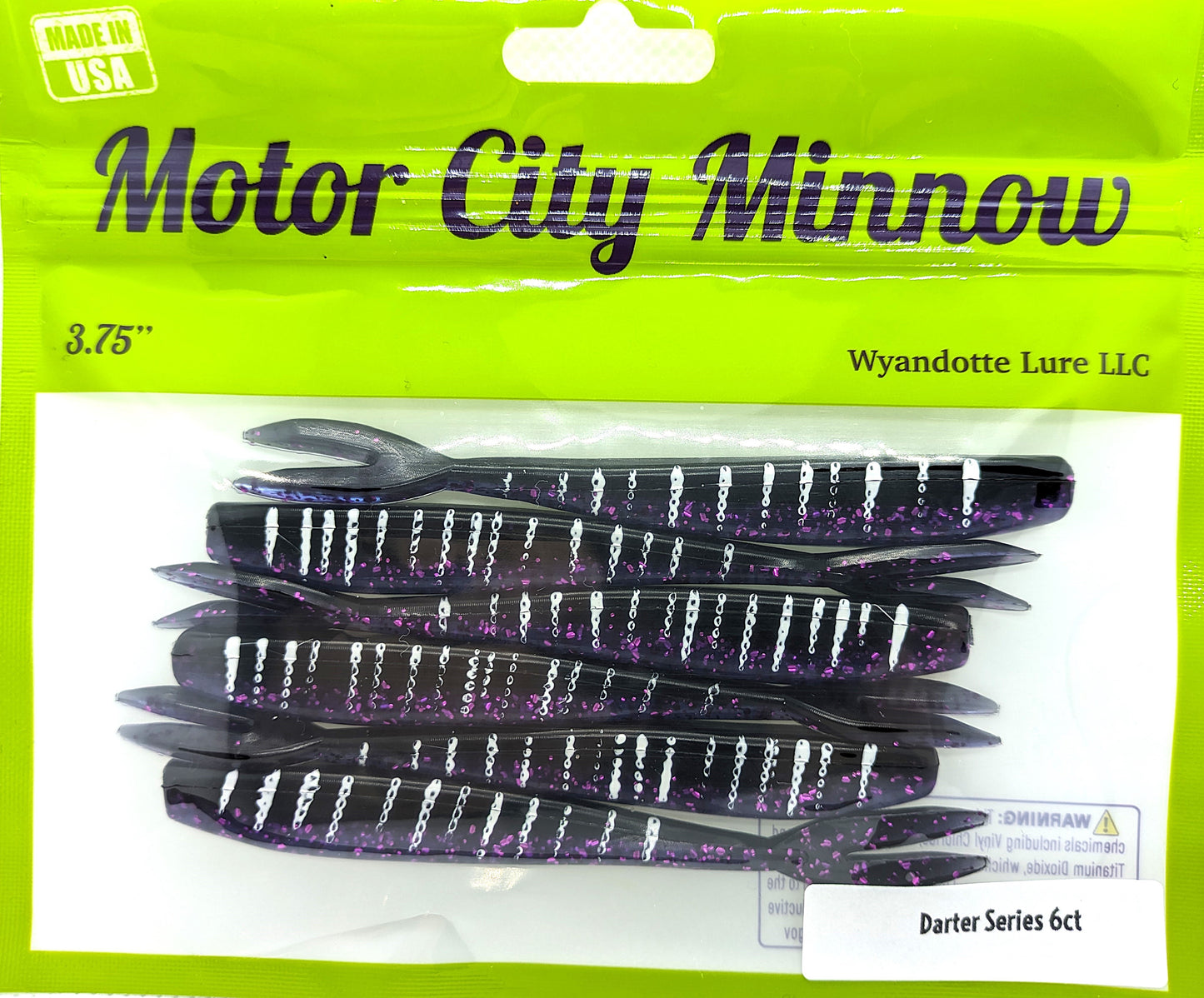 Motor City Minnow - Darter Series - Purple Panther 6ct