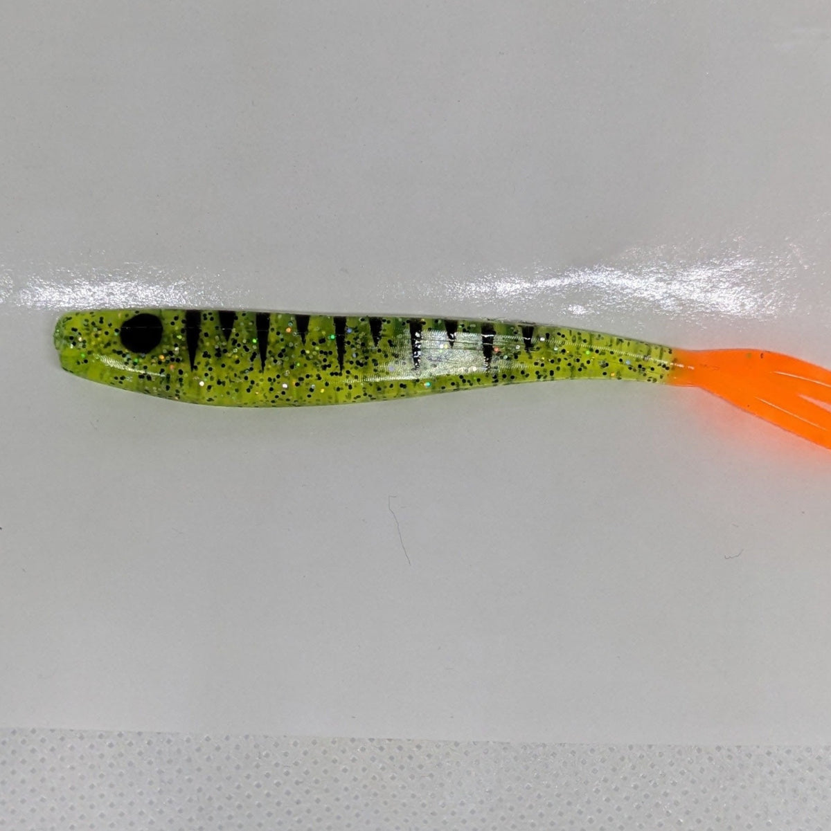 Log Perch - Antifreeze / Orange tail 6ct