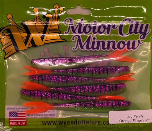 Motor City Minnow - Darter Series - Orange Pimpin  6ct