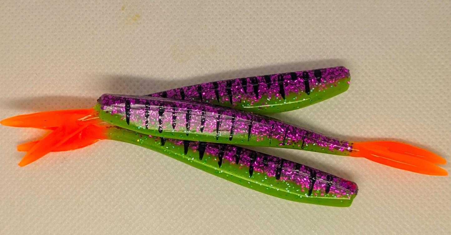 Motor City Minnow - Darter Series - Orange Pimpin  6ct