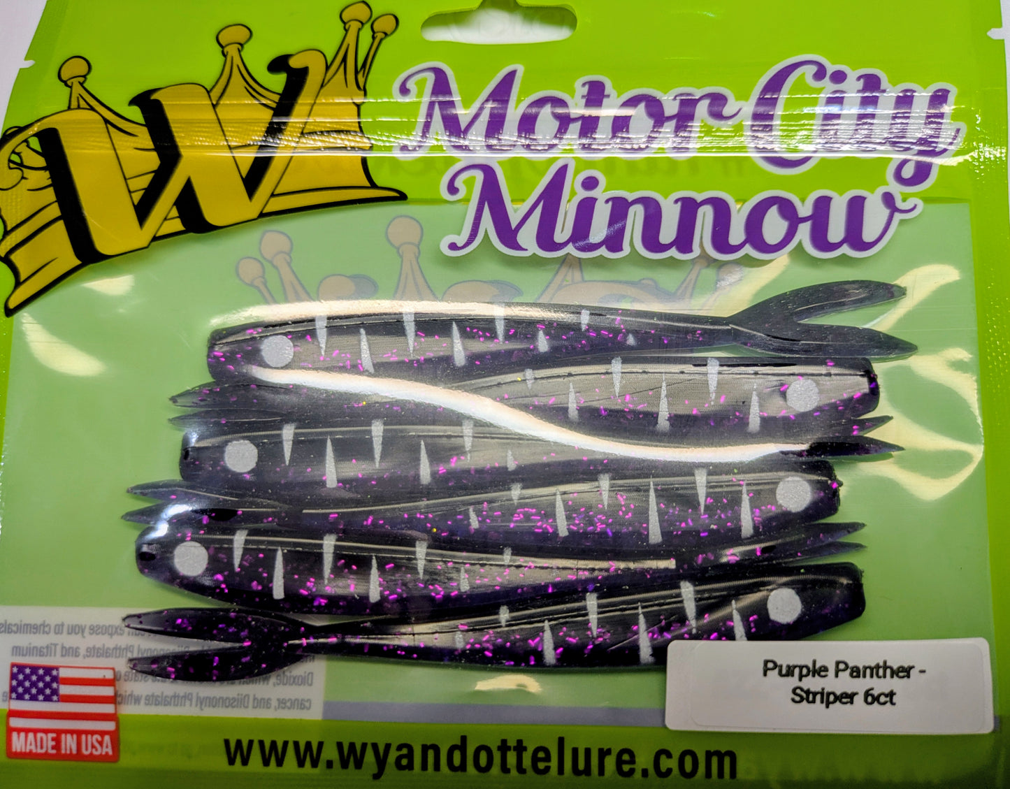 Striper Pattern - Purple Panther Minnow 6ct
